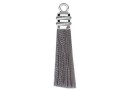 Earring decor,  925 silver, grey, 36mm - x1