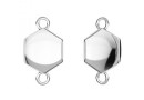 Baza link argint 925, pentru hexagon Swarovski 4683  - x1