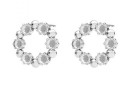 Earring findings, 925 silver, for Swarovski pp18, 14mm - x1pair