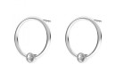 Earring findings, 925 silver, for Swarovski pp18, 14mm - x1pair