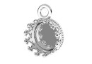 Pendant base, for ceralun and crystals, 925 silver, 7mm - x1