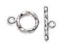 Incuietoare toggle argint 925 placat cu rodiu, 18mm - x1