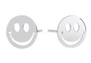 Earring findings smiley, 925 silver- x1pair