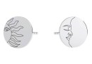 Earring findings sun and moon, 925 silver- x1pair