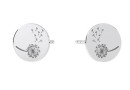 Earring findings dandelion, 925 silver- x1pair