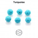 Preciosa, margele, rotund fatetat, turquoise, 4mm - x10