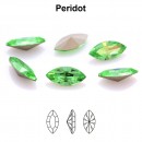 Preciosa navette, fancy chaton, peridot, 10mm - x4