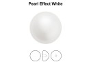 Preciosa, crystal pearl cabochon, white, 8mm - x4