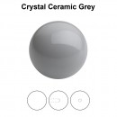 Perle Preciosa cu un orificiu, ceramic grey, 8mm - x2