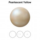 Preciosa one hole pearls, pearlescent yellow, 8mm - x2