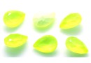 Ideal crystals, fancy drop, neon yellow, 10x7mm - x4