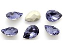 Ideal crystals, fancy drop, smoked tanzanite, 14x10mm - x2