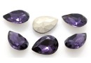 Ideal crystals, fancy drop, purple amethyst, 14x10mm - x2