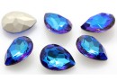 Ideal crystals, fancy picatura, bermuda blue, 14x10mm - x2