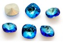 Ideal crystals, fancy square, bermuda blue, 10mm - x2
