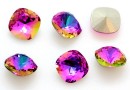 Ideal crystals, fancy square, mystic rose, 10mm - x2