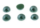 Ideal crystals,, cabochon ceramic hot fix, dark green, 6.5mm - x4