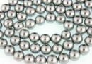 tip Mallorca pearls, round, light silver, 8mm