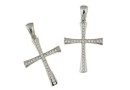 Pandantiv cruce cu cristale Swarovski, ag 925 rodiat, 29mm  - x1