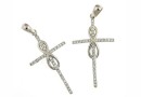 Cross pendant with infinity, rhodium plated 925 silver, 36mm  - x1