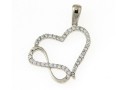 Infinity heart pendant with crystals, rhodium plated 925 silver, 26mm  - x1