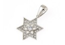 Pandantiv Steaua lui David cu cristale Swarovski, ag 925 rodiat, 23mm  - x1