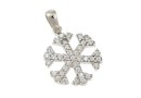 Snowflake pendant with crystals, rhodium plated 925 silver, 23mm  - x1