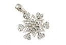 Snowflake pendant with crystals, rhodium plated 925 silver, 23mm  - x1