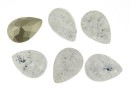 Ideal crystals, fancy drop, crystal crackled, 14x10mm - x2