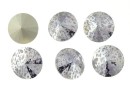 Ideal crystals, rivoli, silver patina, 18mm - x1