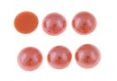 Ideal crystals, cabochon, coral, 6.5mm - x2