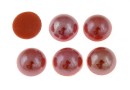 Ideal crystals, cabochon, strawberry, 6.5mm - x2