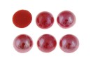 Ideal crystals, cabochon, red coral, 6.5mm - x2