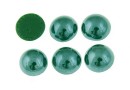 Ideal crystals, cabochon, dark green, 6.5mm - x2