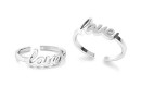 Love ring, silver 925, adjustable - x1