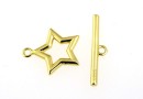 Toggle lock, silver 925 gold plated - x1