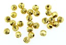 Decorative beads, gold plated 925 silver, 4mm - x4