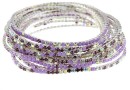 Martissor elastic bracelet, purple mix, inside 5.5cm - x1