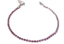 Tennis bracelet, pink, 18cm - x1