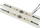 Morse code bracelet, hematite cross, adjustable - x1