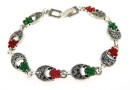 Flower basket bracelet with crystals, 18cm - x1