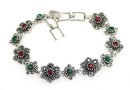 Flower bracelet with crystals, 18cm - x1