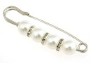 Brooch 4 pearls of 12 mm - x1