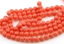 Mallorca type pearls, round, coral, 6mm