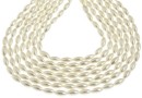 Mallorca type pearls, grain of rice, white, 8mm