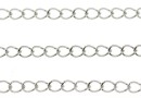 Length chain, twisted oval links, rhodium-plated silver 925, 50cm - x1