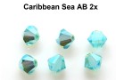 Preciosa, margele bicone, caribbean sea aurore boreale , 3mm - x40
