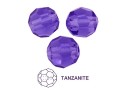 Preciosa, faceted round bead, tanzanite, 3mm - x10