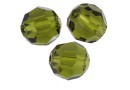 Preciosa, faceted round bead, olivine, 3mm - x10