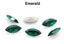 Preciosa navette, fancy chaton, emerald, 10mm - x4